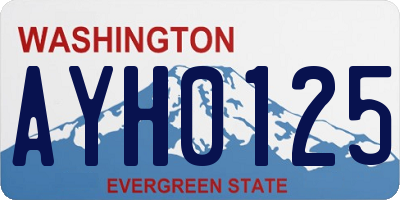 WA license plate AYH0125