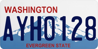WA license plate AYH0128
