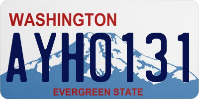 WA license plate AYH0131