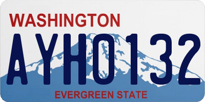WA license plate AYH0132