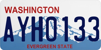 WA license plate AYH0133