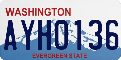WA license plate AYH0136