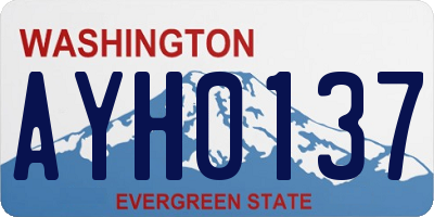 WA license plate AYH0137