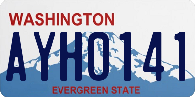 WA license plate AYH0141