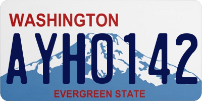 WA license plate AYH0142