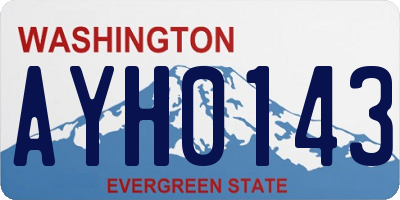 WA license plate AYH0143