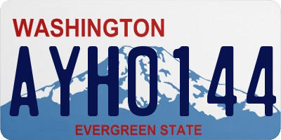 WA license plate AYH0144