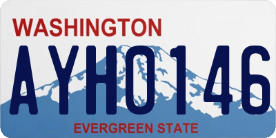 WA license plate AYH0146