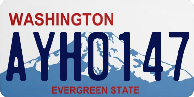 WA license plate AYH0147