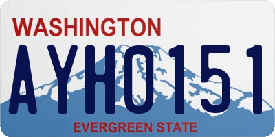 WA license plate AYH0151