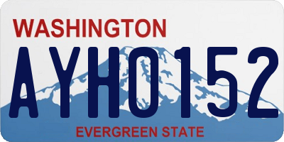 WA license plate AYH0152