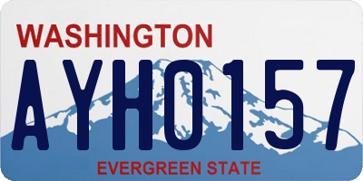 WA license plate AYH0157