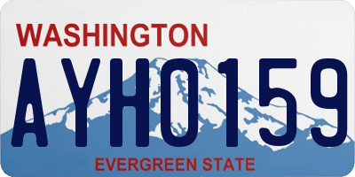 WA license plate AYH0159