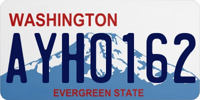 WA license plate AYH0162