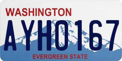 WA license plate AYH0167