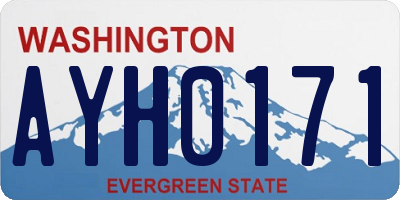 WA license plate AYH0171