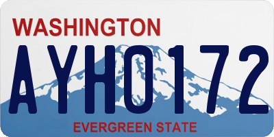 WA license plate AYH0172