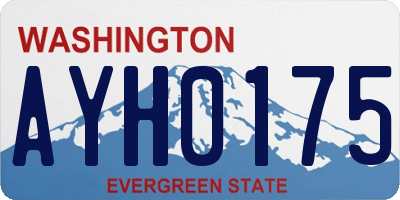 WA license plate AYH0175