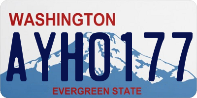 WA license plate AYH0177