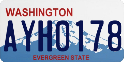WA license plate AYH0178