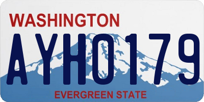 WA license plate AYH0179