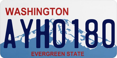 WA license plate AYH0180