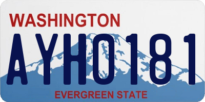 WA license plate AYH0181