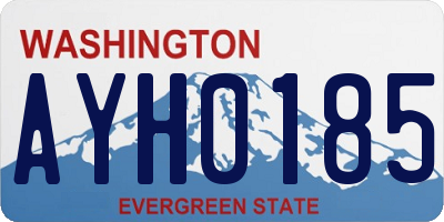 WA license plate AYH0185