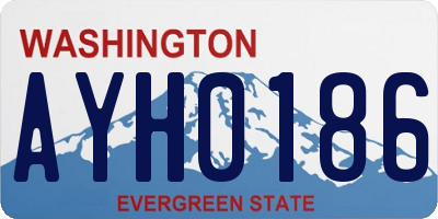 WA license plate AYH0186