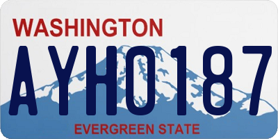WA license plate AYH0187