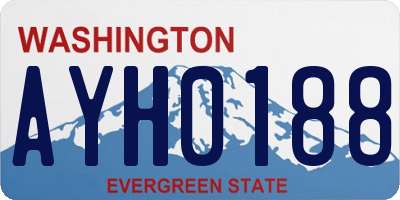WA license plate AYH0188