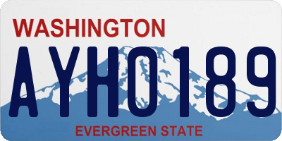 WA license plate AYH0189