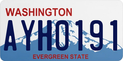 WA license plate AYH0191