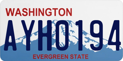WA license plate AYH0194
