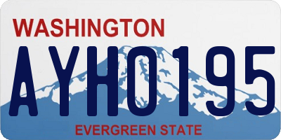 WA license plate AYH0195