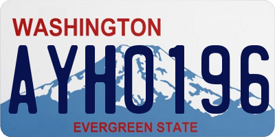 WA license plate AYH0196
