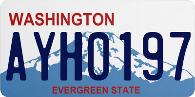 WA license plate AYH0197