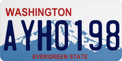 WA license plate AYH0198