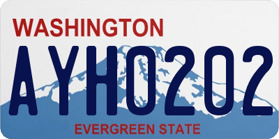 WA license plate AYH0202