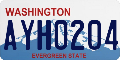 WA license plate AYH0204