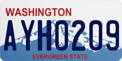 WA license plate AYH0209