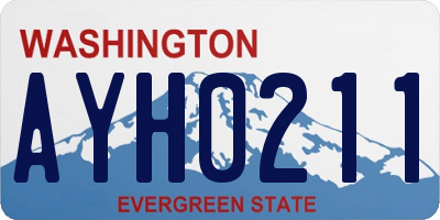 WA license plate AYH0211