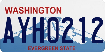 WA license plate AYH0212