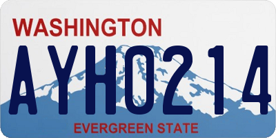 WA license plate AYH0214