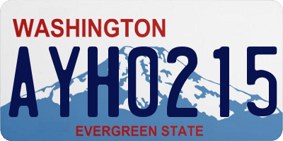 WA license plate AYH0215
