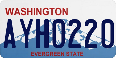 WA license plate AYH0220
