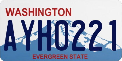 WA license plate AYH0221