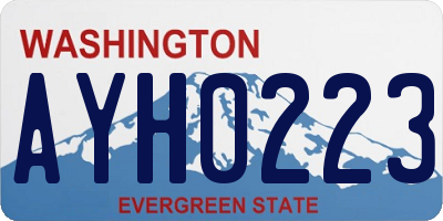 WA license plate AYH0223