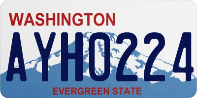 WA license plate AYH0224