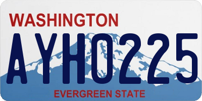 WA license plate AYH0225